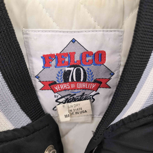 フェルコ FELCO 70s USA製 チームロゴ刺繍 裏キルティング ナイロン スタジャン メンズ import:L